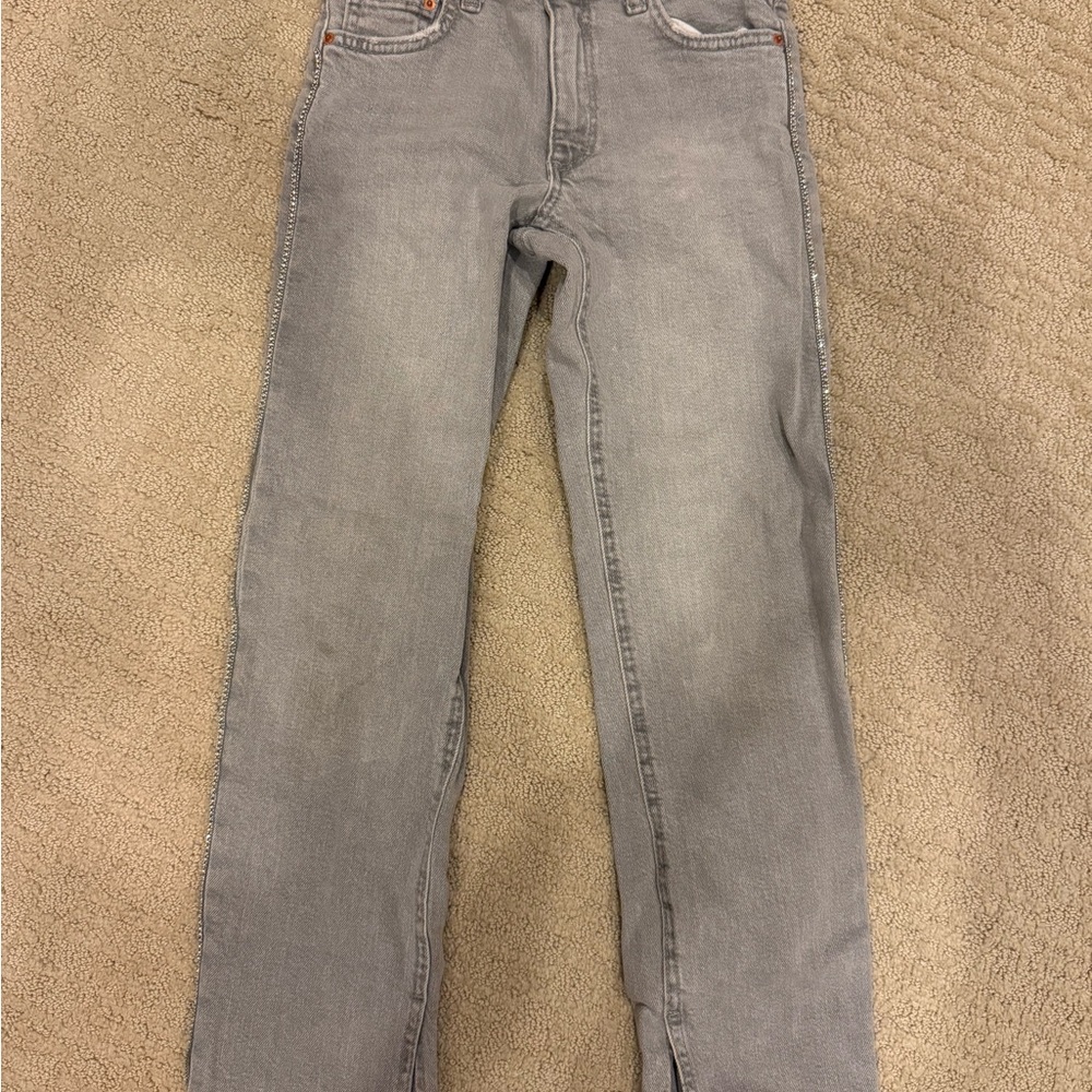 Zara girls Light Gray Straight Jeans